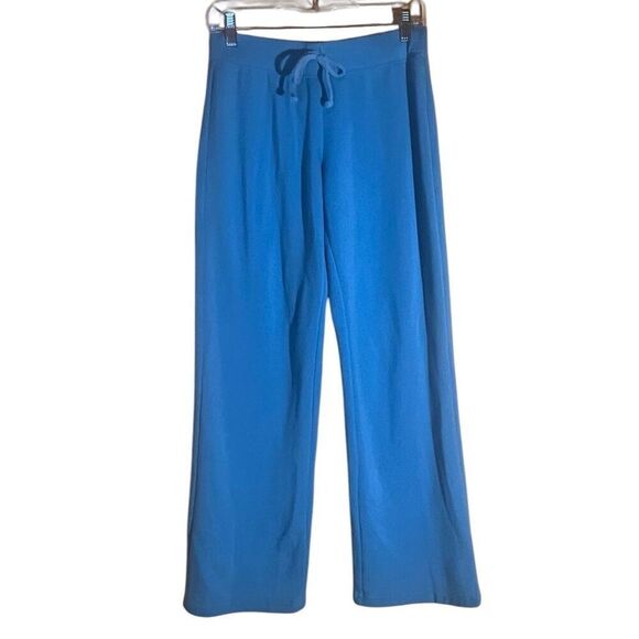 Pajama Gram Blue Kowel Neck Shirt & Wide Leg Pants Sz Small New - Picture 4 of 8